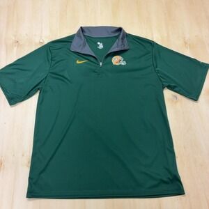 Green Bay Packers Shirt Mens Large Green NFL Football Badger Sport 1/4 Zip